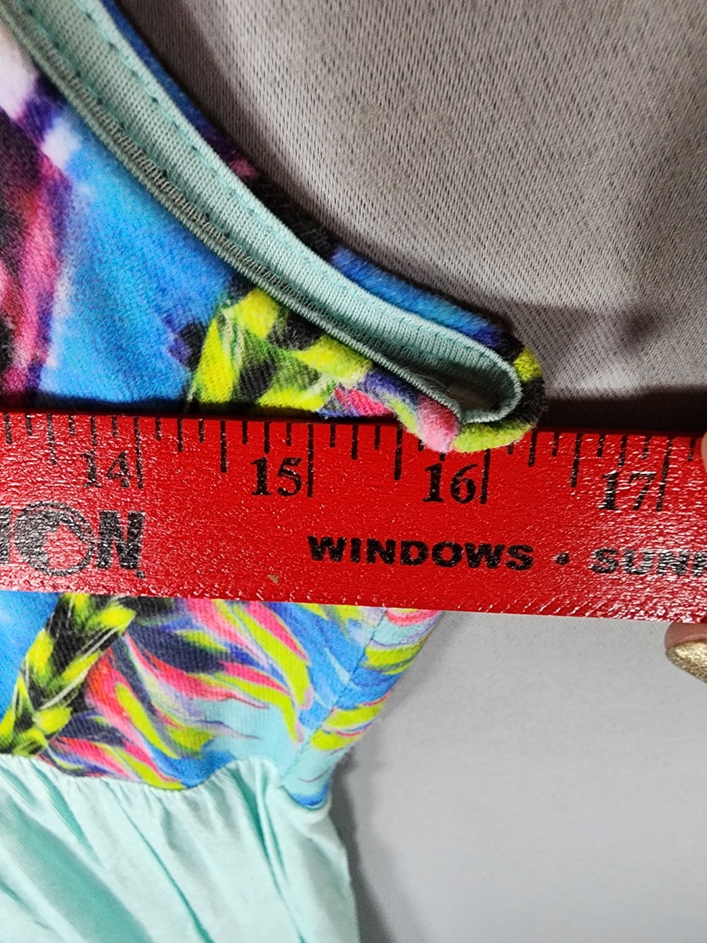 12 Pm By Mon Ami Mint Maxi Dress with Colorful Printed Bodice - Picture 8 of 11